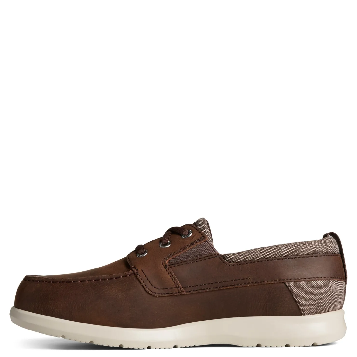 Boat Shoes*Sperry Men's , Bowrider Plushstep 3-Eye Slip-On Brown Leather