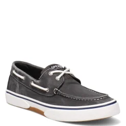 Boat Shoes*Sperry Men's , Halyard Boat Shoe Black Twill