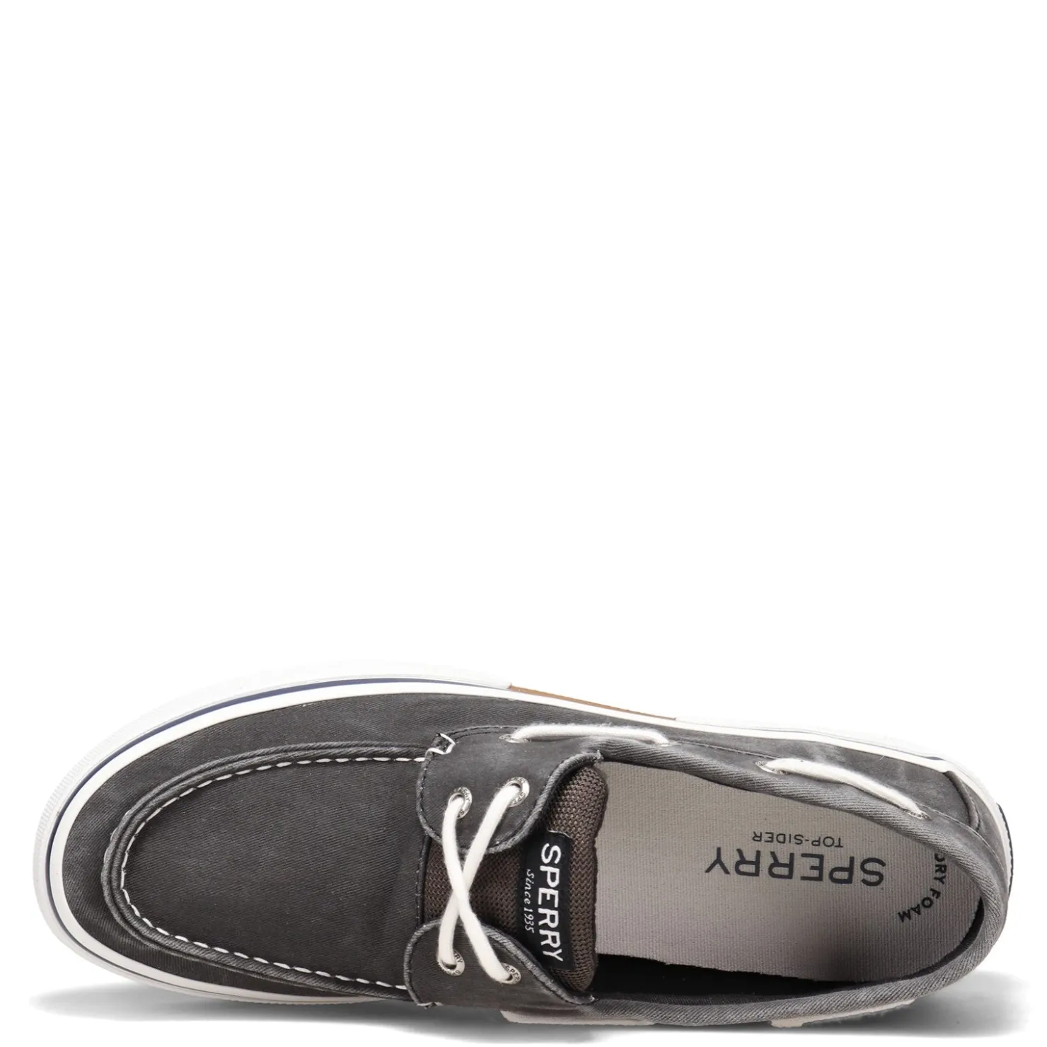 Boat Shoes*Sperry Men's , Halyard Boat Shoe Black Twill