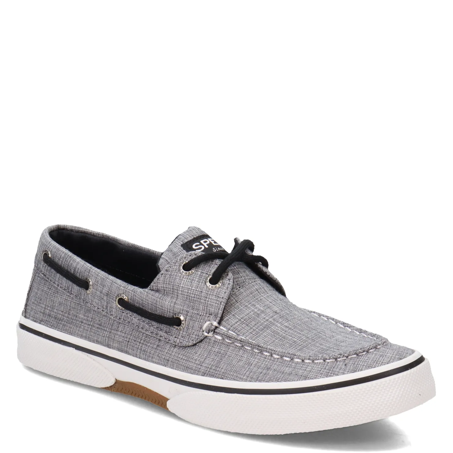 Boat Shoes*Sperry Men's , Halyard Boat Shoe Black Linen