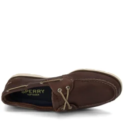 Boat Shoes*Sperry Men's , Leeward X Lace Boat Shoe Dark Brown