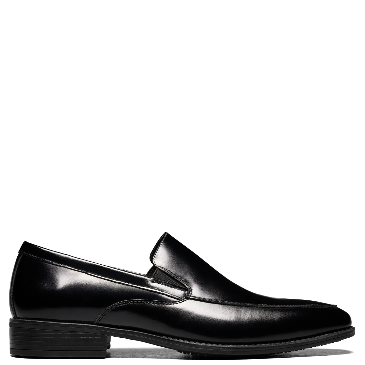 Dress*Stacy Adams Men's , Aldrich Moc Toe Slip-On Black Shiny