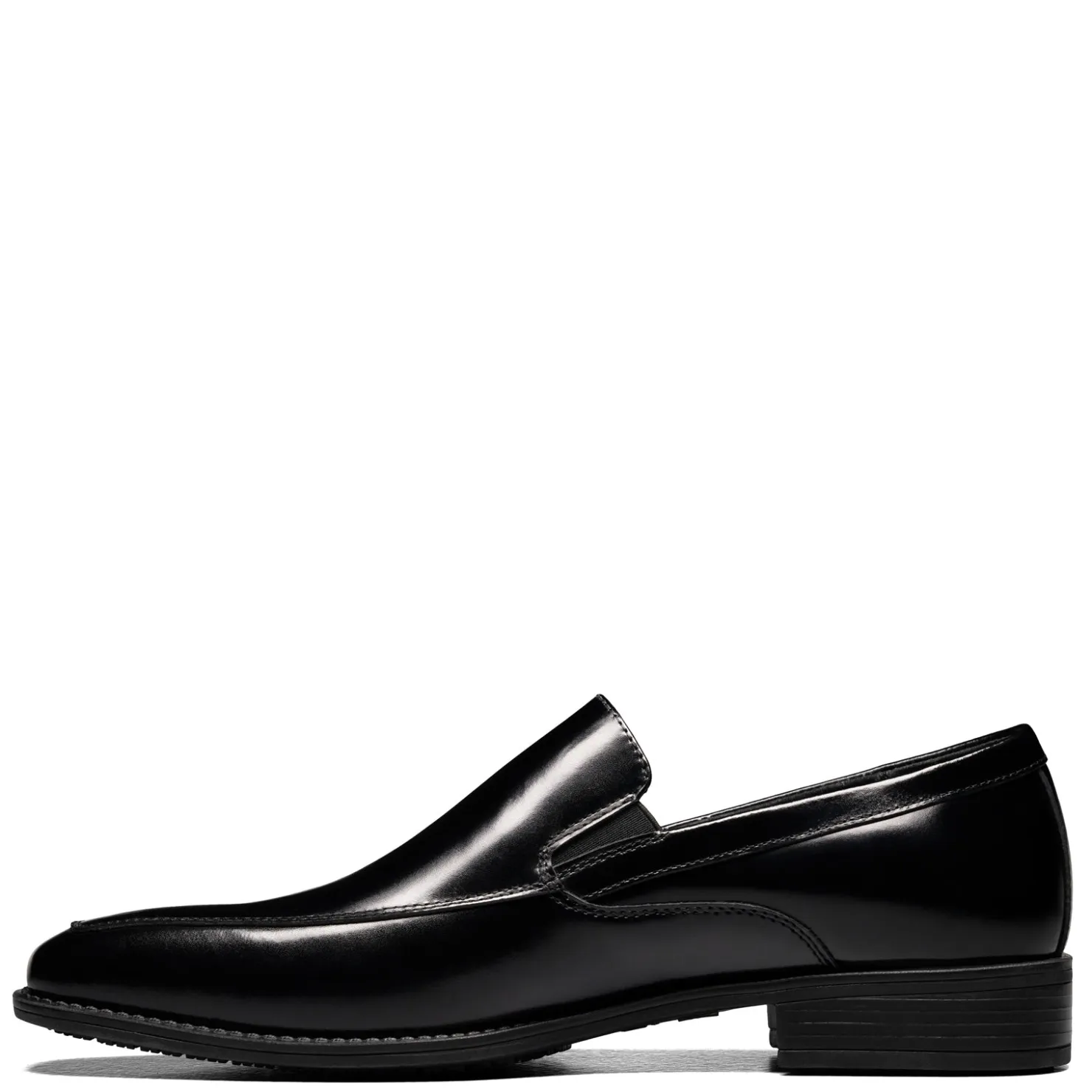Dress*Stacy Adams Men's , Aldrich Moc Toe Slip-On Black Shiny