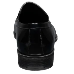 Dress*Stacy Adams Men's , Aldrich Moc Toe Slip-On Black Shiny
