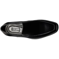 Dress*Stacy Adams Men's , Aldrich Moc Toe Slip-On Black Shiny