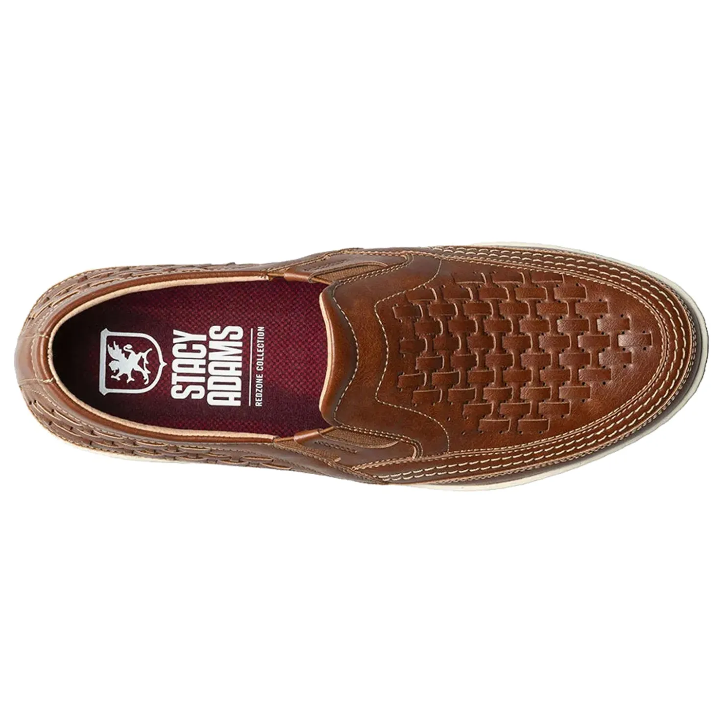 Slip-On Shoes*Stacy Adams Men's , Ithaca Moc Toe Slip-On Sienna