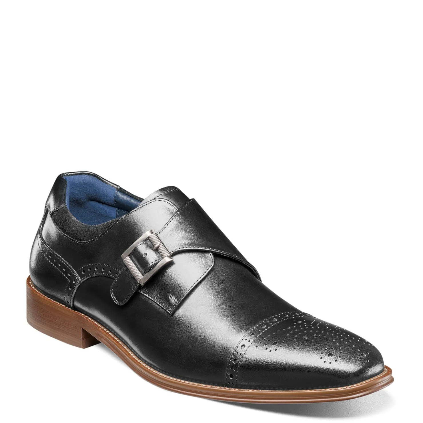 Dress*Stacy Adams Men's , Mathis Cap Toe Monk Strap Black