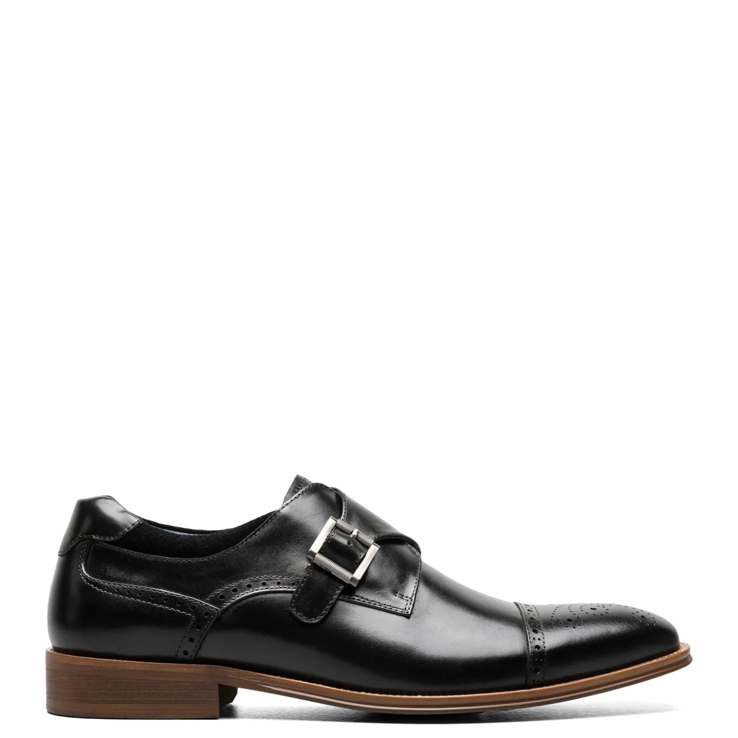 Dress*Stacy Adams Men's , Mathis Cap Toe Monk Strap Black
