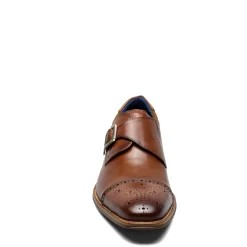 Dress*Stacy Adams Men's , Mathis Cap Toe Monk Strap Cognac