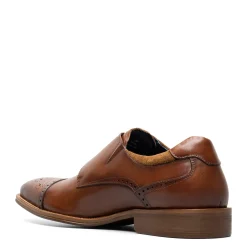 Dress*Stacy Adams Men's , Mathis Cap Toe Monk Strap Cognac