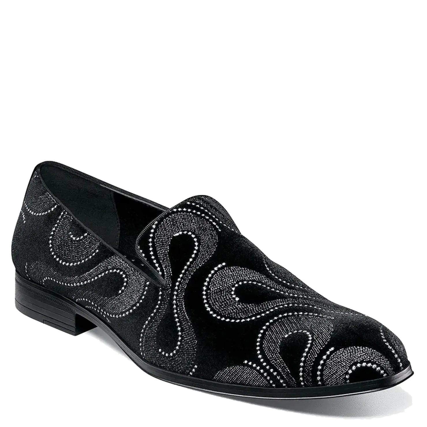 Loafers*Stacy Adams Men's , Swainson Loafer Black/Silver