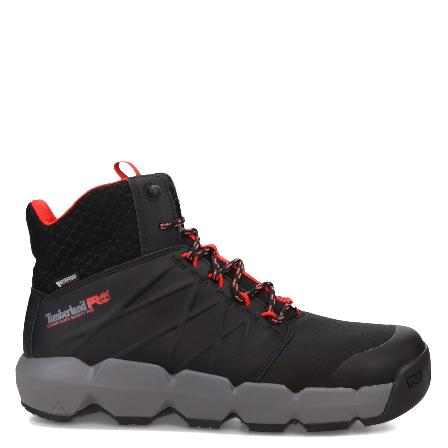 Work & Safety*Timberland Pro Men's , Morphix Mid Waterproof CT Boot Black Red