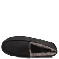 Loafers*UGG Men's , Ascot Slipper Black Leather/Grey