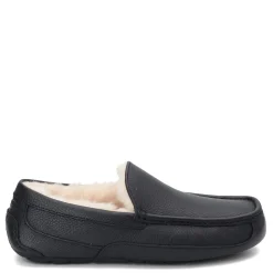 Slippers*UGG Men's , Ascot Slipper Black Leather