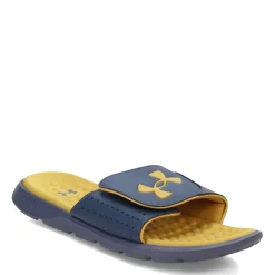 Slides*Under Armour Men's , Ignite 7 Slide Sandal Downpour Gray/Downpour Gray/Gilded Yellow