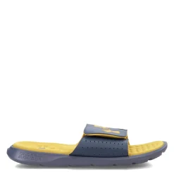 Slides*Under Armour Men's , Ignite 7 Slide Sandal Downpour Gray/Downpour Gray/Gilded Yellow