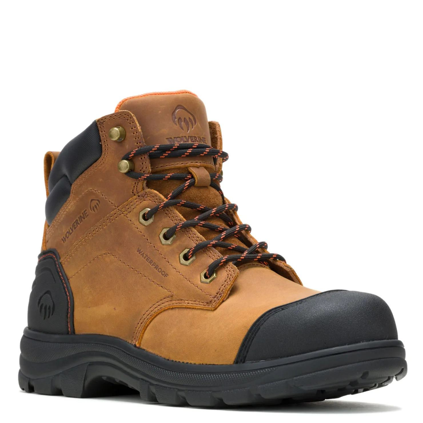 Boots*Wolverine Men's Boots, Carlsbad Cap Toe 6-inch Steel Toe Waterproof Work Boot Tan