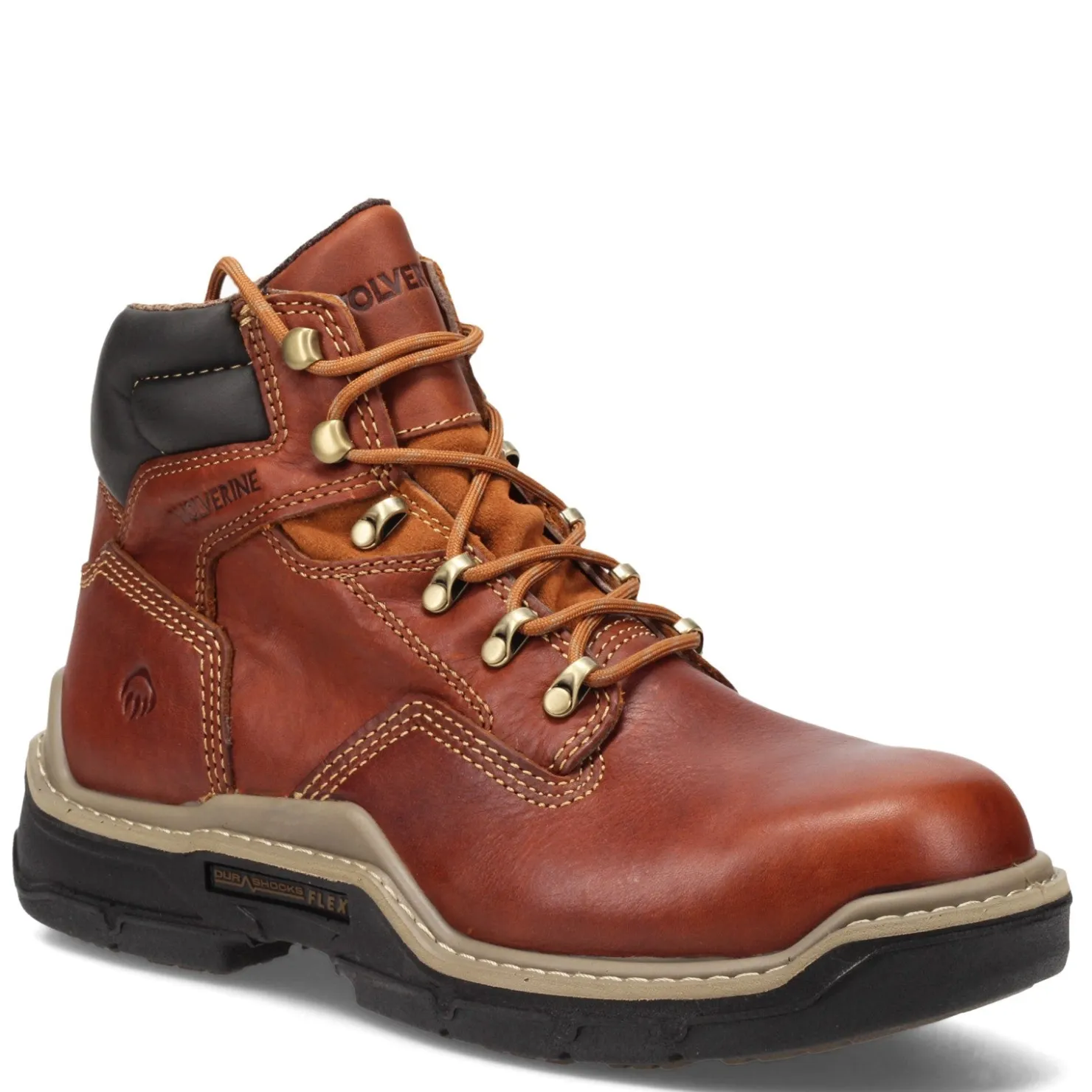 Boots*Wolverine Men's Boots, Raider Durashocks 6in Work Boot Peanut