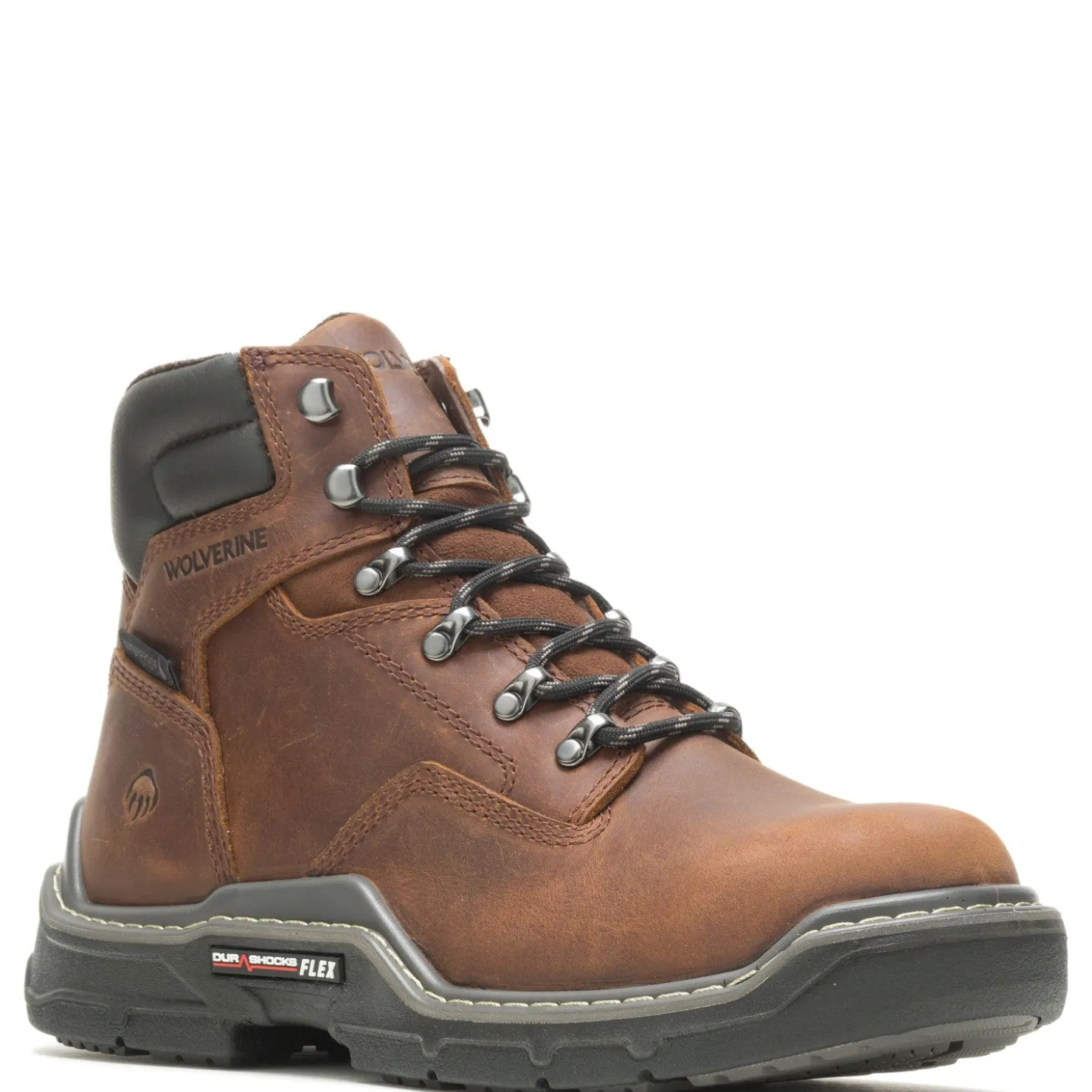 Boots*Wolverine Men's Boots, Raider Durashocks 6in WP Work Boot Peanut