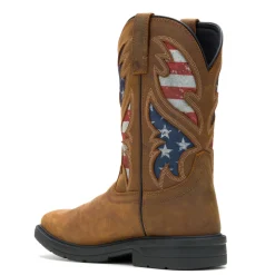 Work & Safety*Wolverine Men's Boots, Rancher ST Work Boot Brown Usa Flag