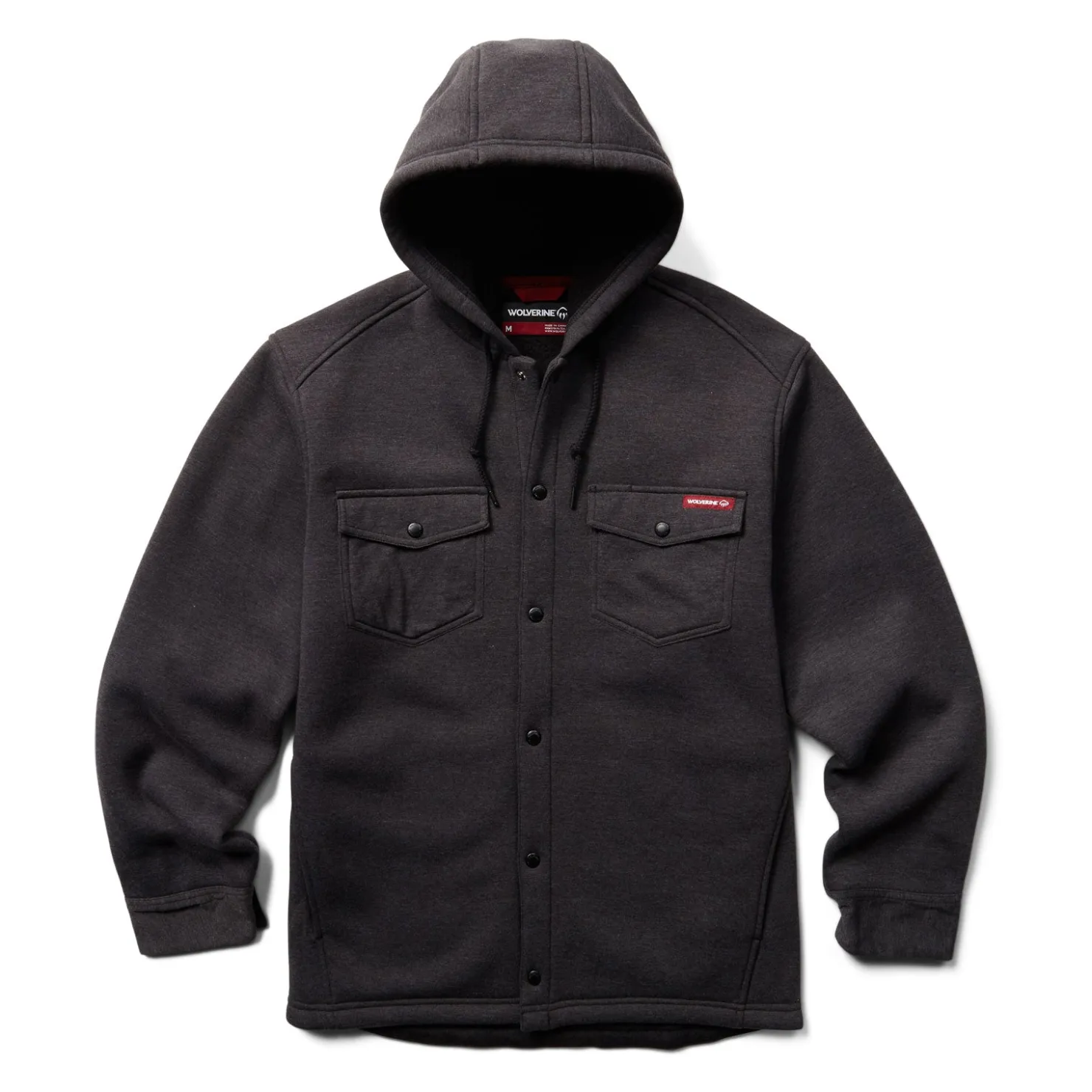 Outerwear*Wolverine Men's , Bucksaw Knit Shirt Jac Black Heather