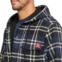 Outerwear*Wolverine Men's , Bucksaw Shirt Jac New Navy Plaid