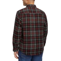 Outerwear*Wolverine Men's , Glacier Heavyweight Flannel Shirt Midnight Black Plaid