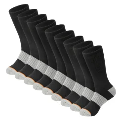 Socks*Worksite Men's , Crew Socks - 9 Pair Black