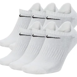 Socks*Nike Unisex, , Everyday Cushioned Training No-Show Socks - 6 Pair White
