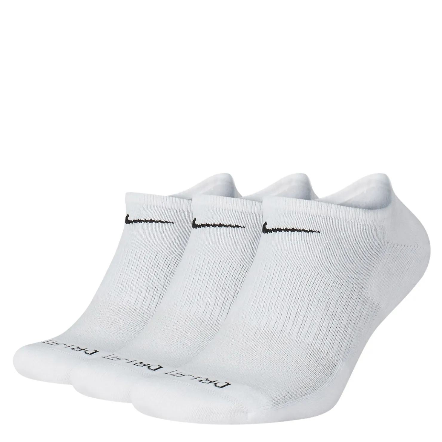 Socks*Nike Unisex , Everyday Plus Cushioned Training No-Show Socks - 3 Pair White