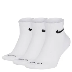 Socks*Nike Unisex , Everyday Plus Training Cushion Ankle Socks - 3 Pair White