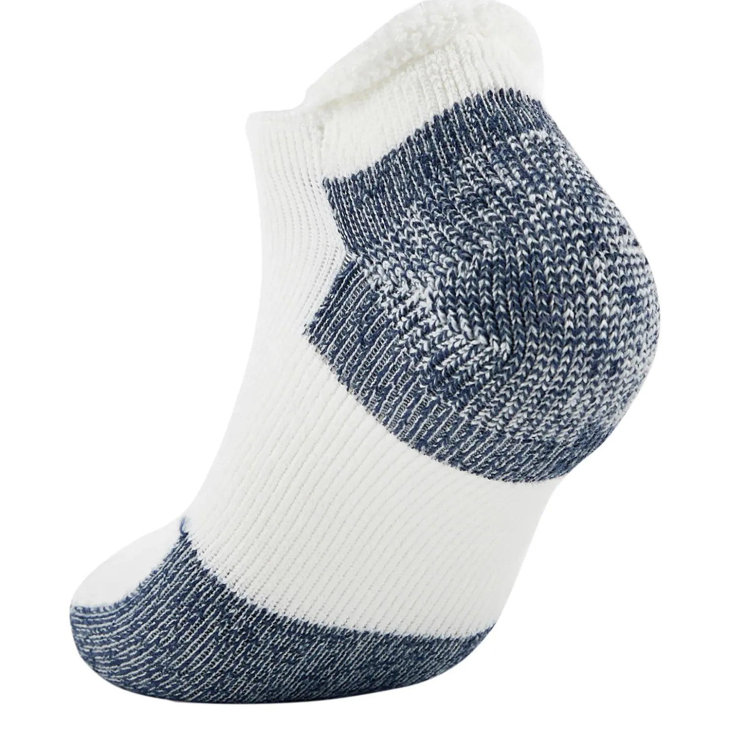 Socks*Thorlo Unisex Socks, Maximum Cushion Rolltop Running Socks- 1 Pair White Navy