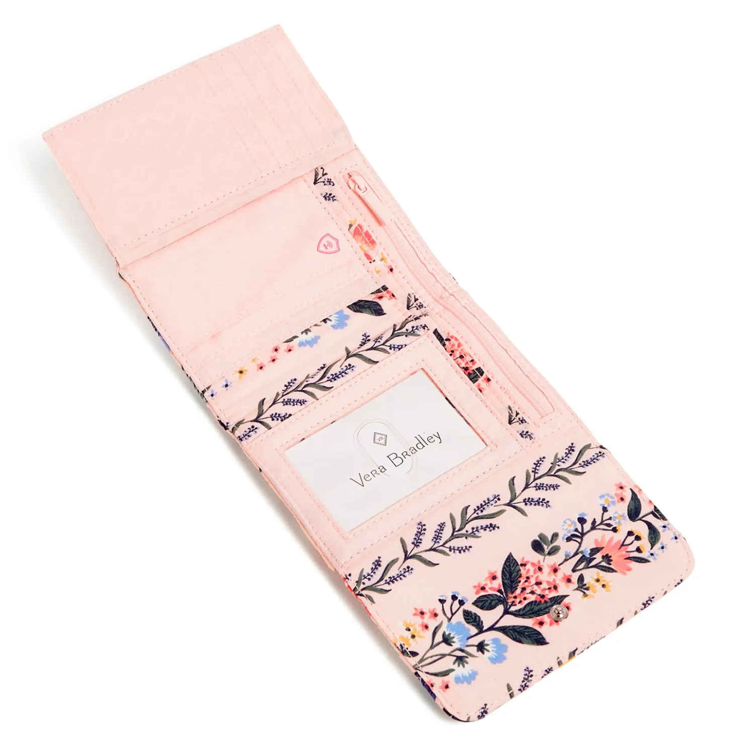 Wallets*Vera Bradley , RFID Riley Compact Wallet Paradise Coral