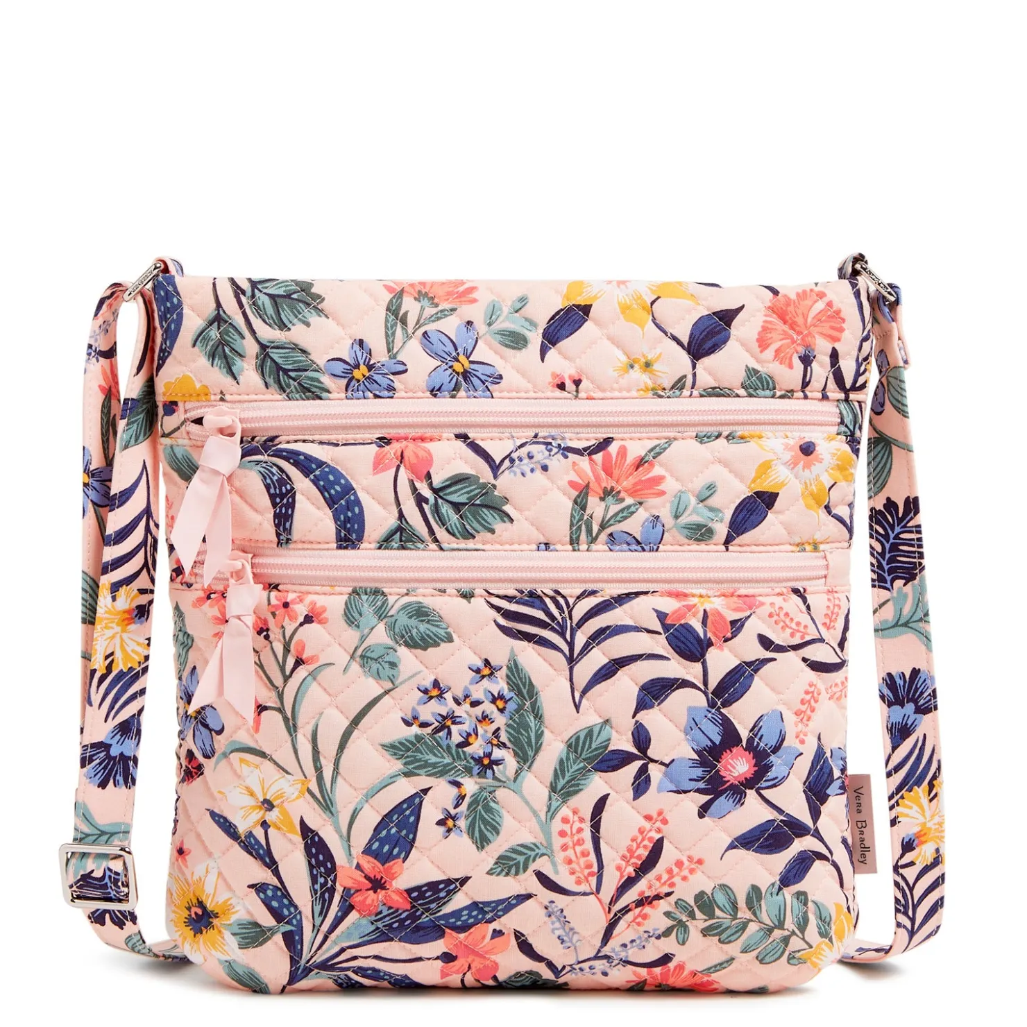 Handbags*Vera Bradley , Triple Zip Hipster Crossbody Bag Paradise Coral