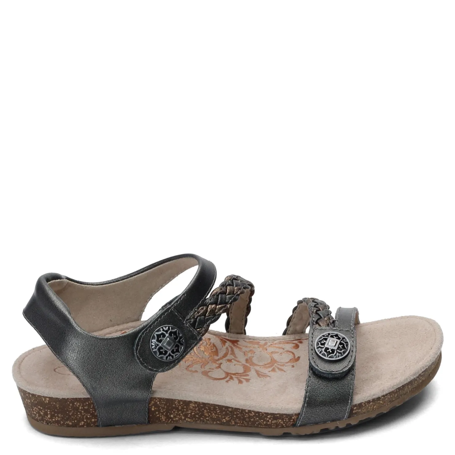 Footbed Sandals*Aetrex Women's , Jillian Sandal Gunmetal