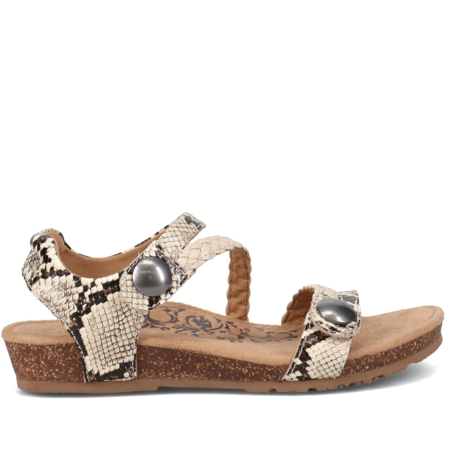 Wedges*Aetrex Women's , Jillian Sandal Snake