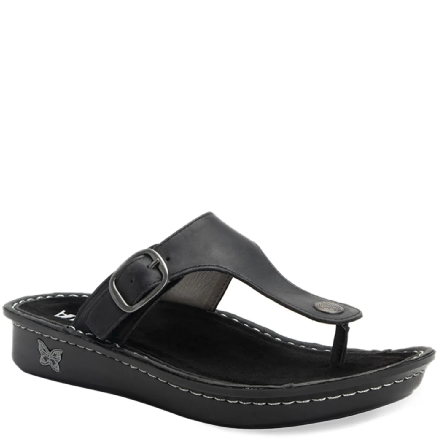 Wedges*Alegria Women's , Vella Sandal Oiled Black
