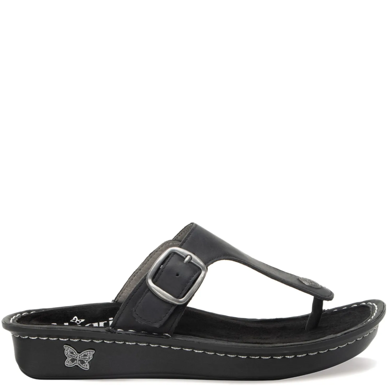 Wedges*Alegria Women's , Vella Sandal Oiled Black