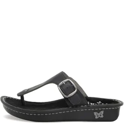 Wedges*Alegria Women's , Vella Sandal Oiled Black