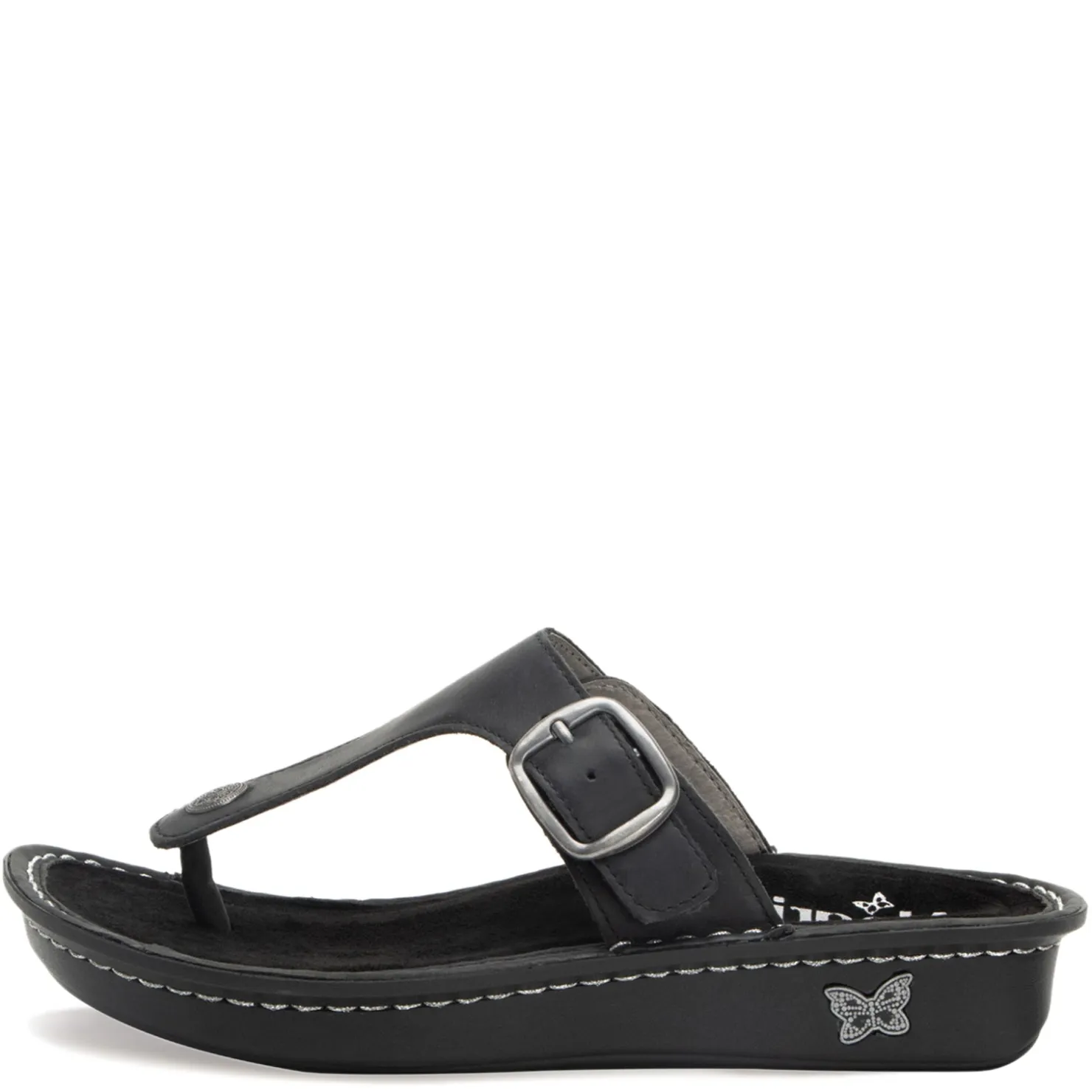 Wedges*Alegria Women's , Vella Sandal Oiled Black