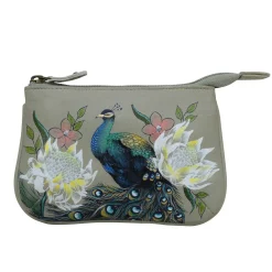 Wallets*Anuschka Women's , Medium Sized Coin Purse Regal Peacock