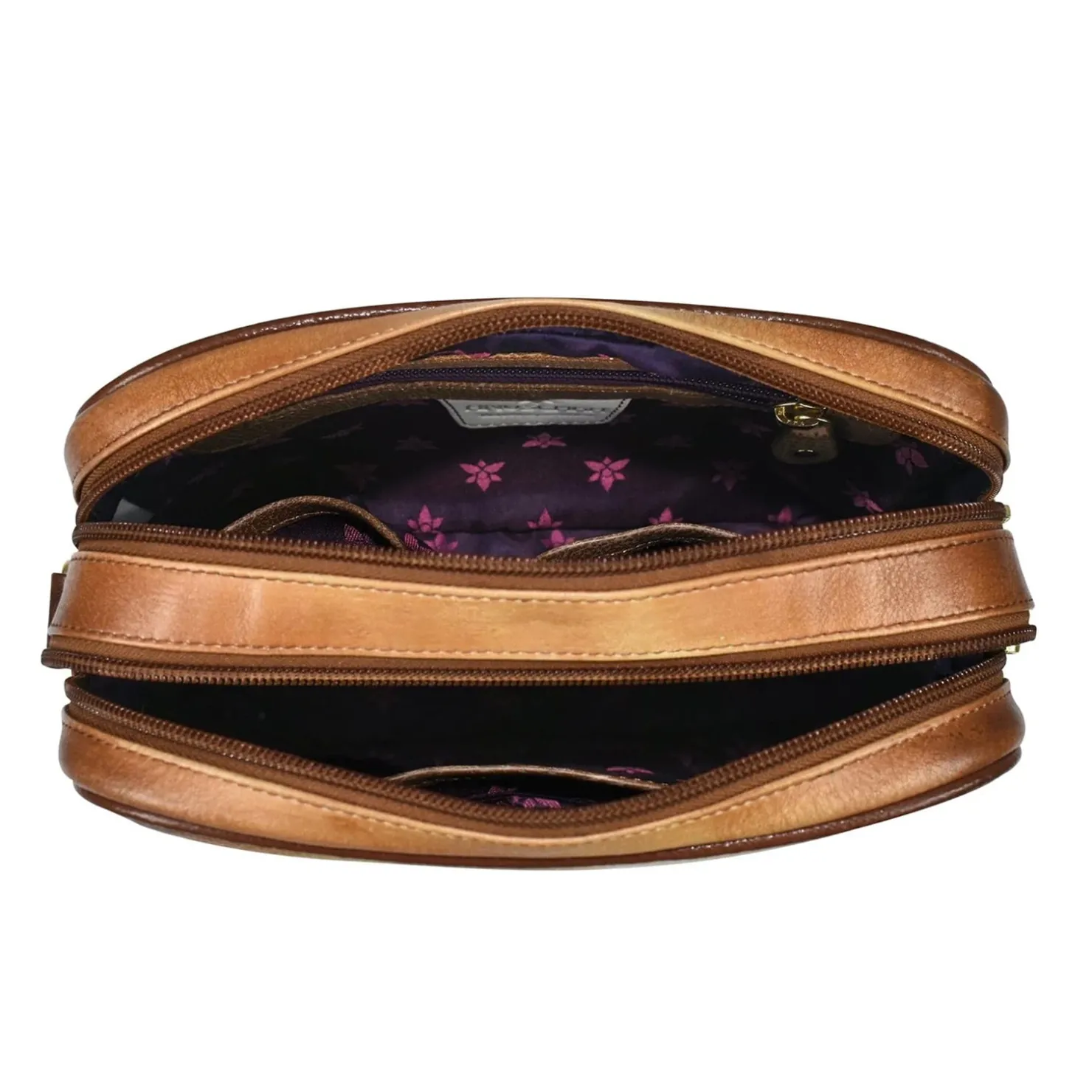 Handbags*Anuschka Women's , Twin Top Messenger Elephant Mandala