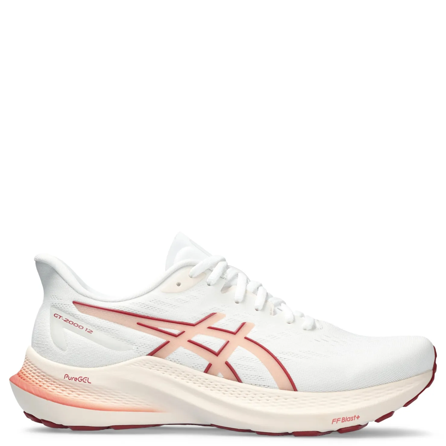 Running*ASICS Women's , GT-2000 12 Running Shoe White / Light Garnet