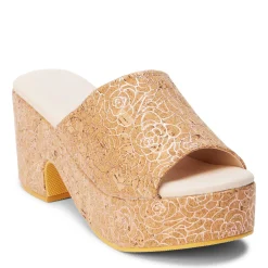 Heeled Sandals*Matisse Women's Beach By , Terry Sandal Rose Gold Cork