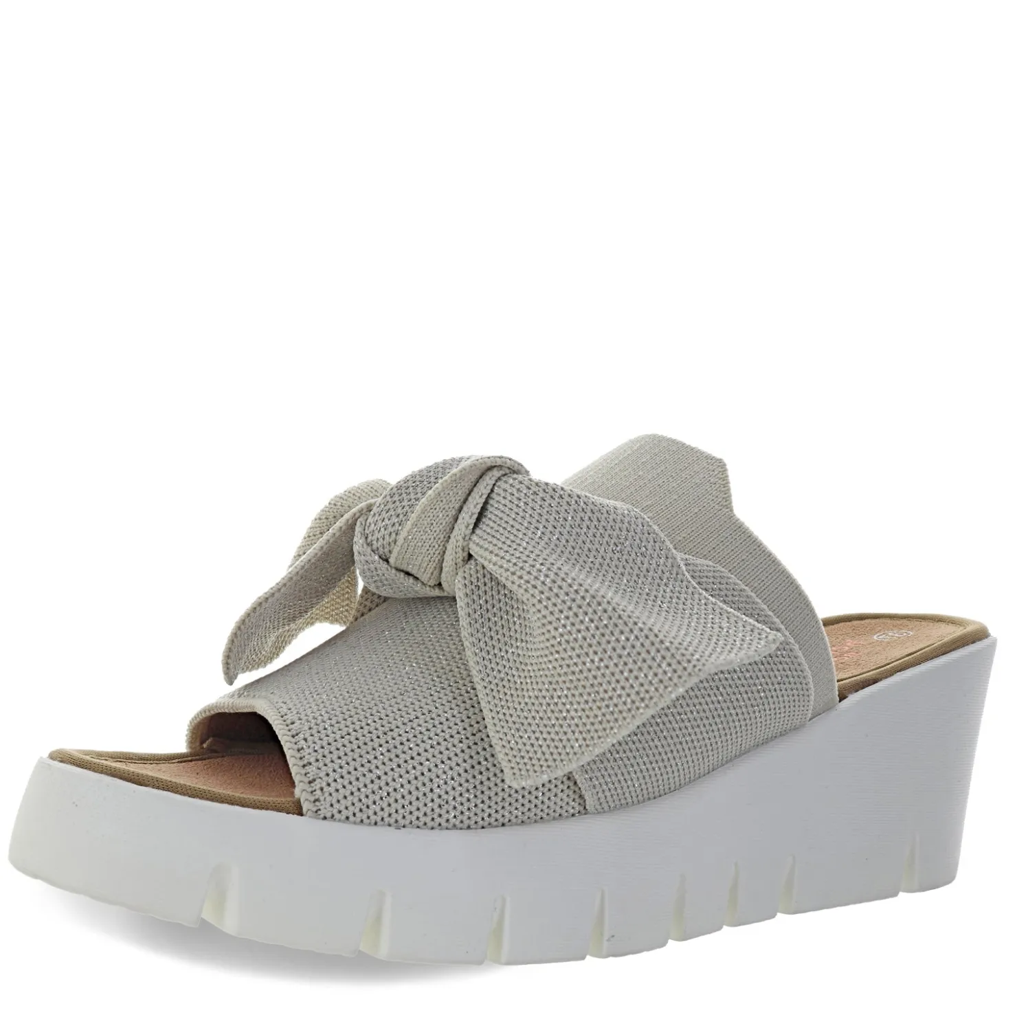 Wedges*Bernie Mev Women's , Venti Freesia Sandal Nude Silver