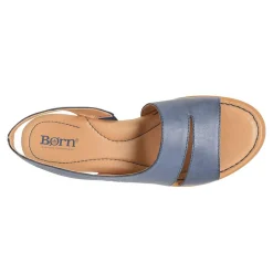 Wedges*Born Women's , Crista Sandal Navy