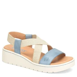 Wedges*Born Women's , Kasady Sandal Blue Beige