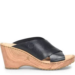 Wedges*Born Women's , Nora Sandal Black