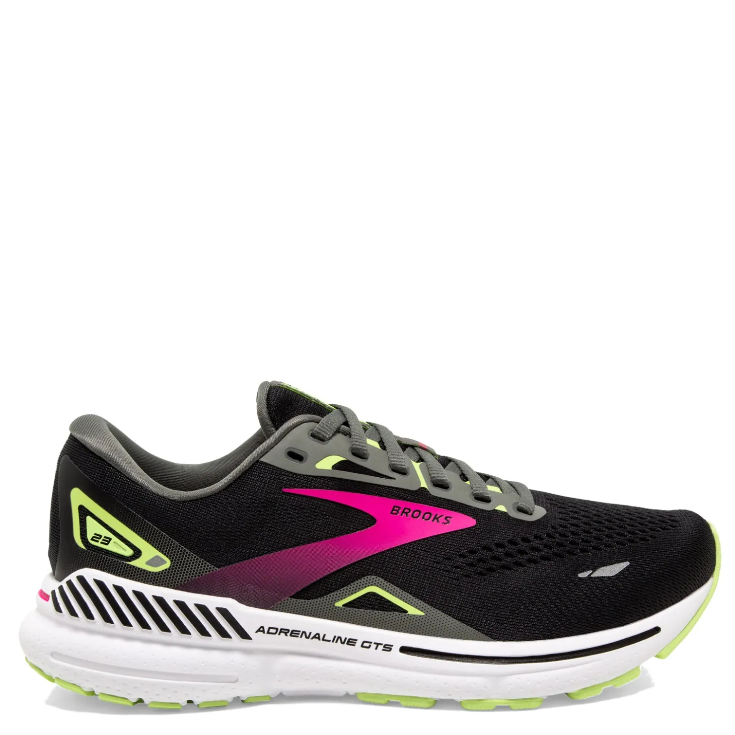 Running*Brooks Women's , Adrenaline GTS 23 Running Shoe Black/Pink/Green
