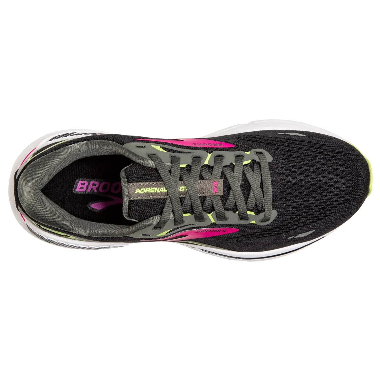 Running*Brooks Women's , Adrenaline GTS 23 Running Shoe Black/Pink/Green
